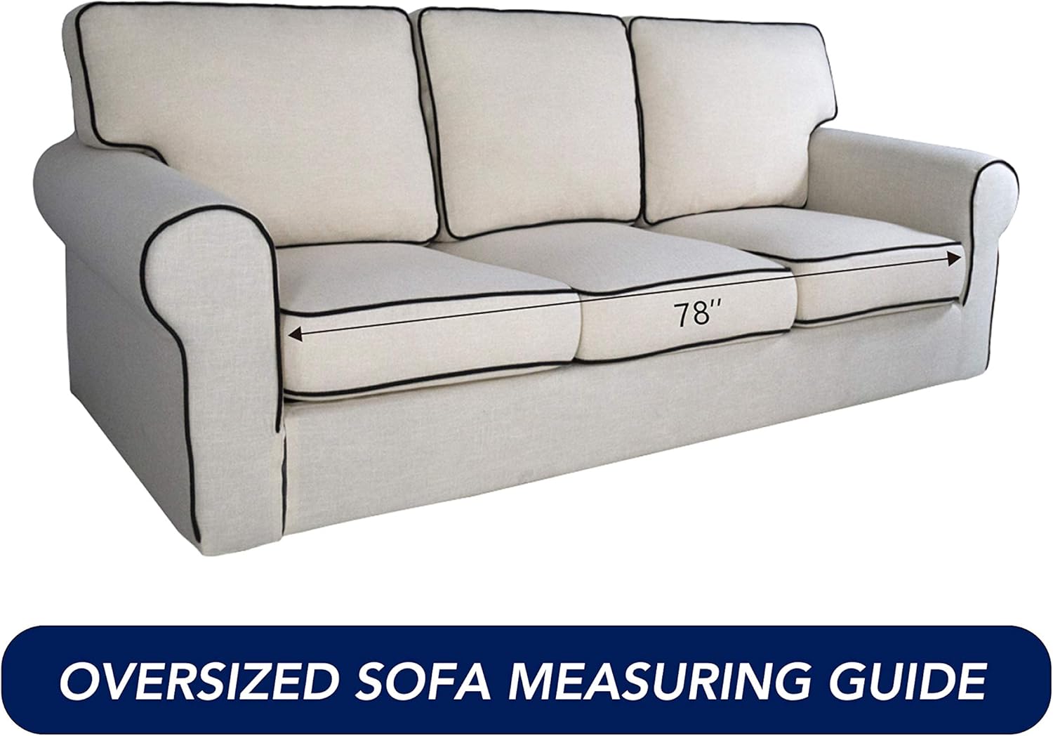 PureFit Reversible Quilted Sofa Cover, Water Resistant Slipcover Furniture Protector, Washable Couch Cover with Non Slip Foam and Elastic Straps for Kids, Dogs, Pets (X Large, Blue/Ivory)