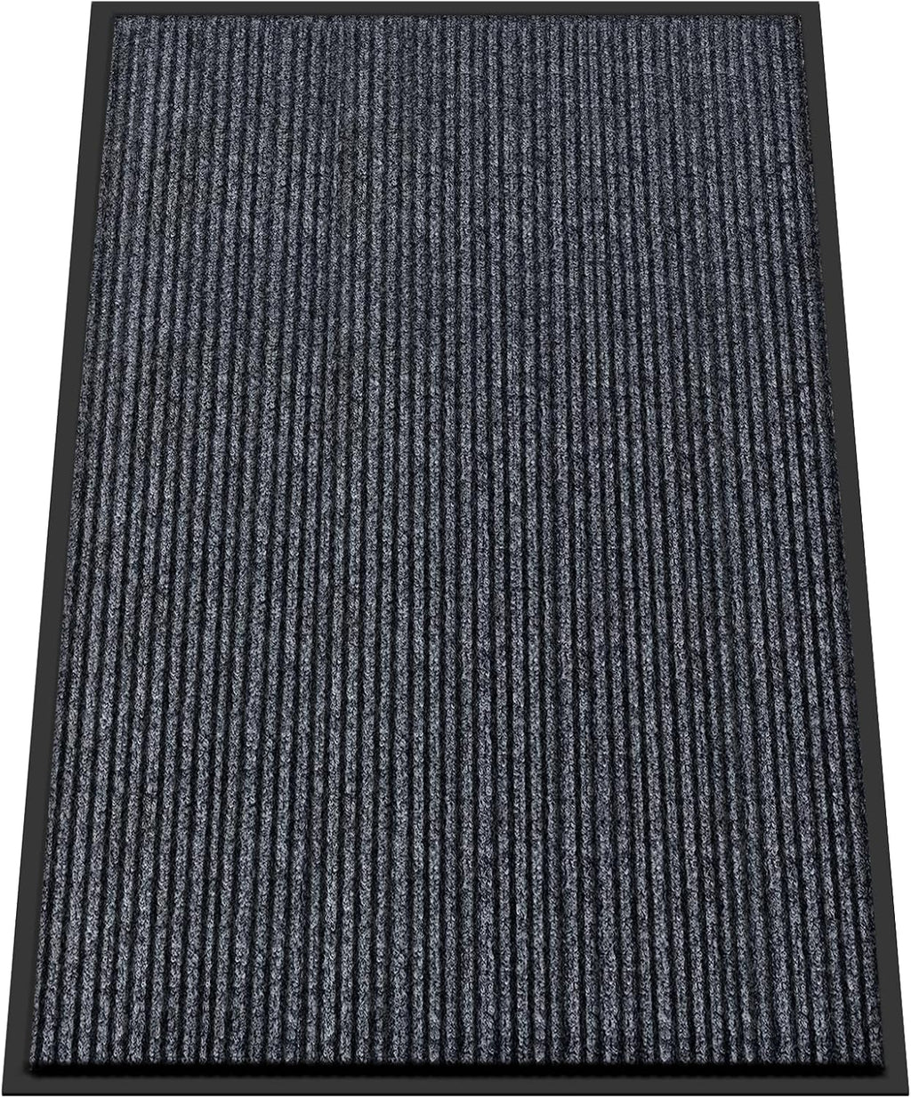Kuyal Front Door Mat, 4'x6' Indoor Outdoor Entrance Mat, Commercial Floor Mats Inside Outside Entrance, Heavy Duty Durable Welcome Mats, Rubber Backing Non Slip Outdoor Mats for Entryway,Dark Gray