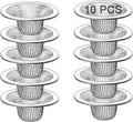 10PCS Mesh Sink Drain Strainer Bathroom, 2.75" Stainless Steel Slop Basket Filter Trap Hair Catcher, Tub Drain Screen Filter Cover Mesh Bathroom Bathtub RV Laundry Lavatory Balcony Utility