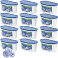 Moisture Absorbers, 12 Pack, Compact Dehumidifier for Closet, Efficient Humidity Absorber Boxes, Moisture Absorber for Closet, Odor Eliminator with Linen Fragrance, Dutch Blue, 6.4oz, 300ml