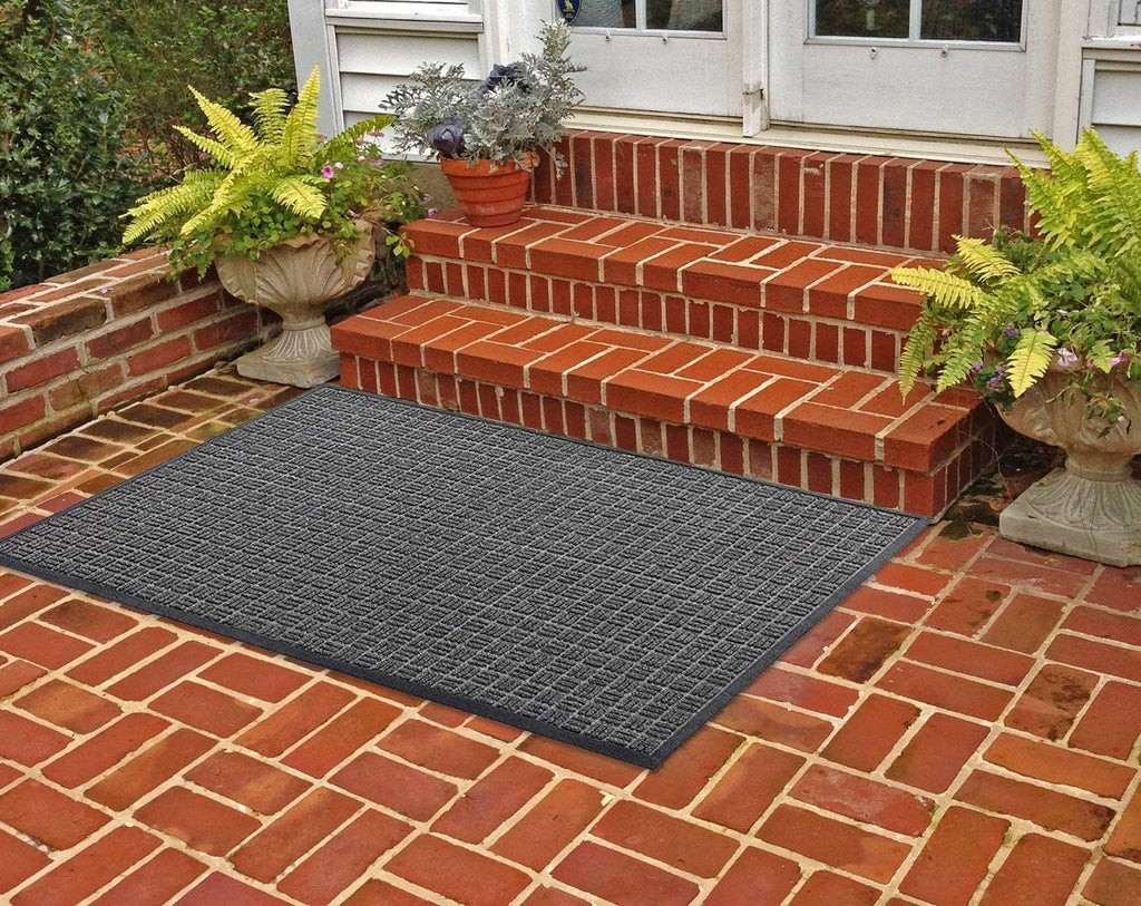 Kempf Water Retainer Entrance Mat, Indoor Outdoor Rubber Rug, Moisture Trapping, Absorbent Mat, 18 by 30-inch, Black