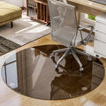46" x 46" Round Tempered Glass Chair Mat for Carpet & Hardwood, Heavy-Duty Glass Floor Mat for Office Chair, Durable Glass Desk Mat for Home and Office, Gray