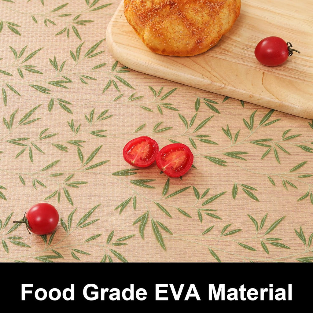 Cooyes Shelf Liners for Kitchen Cabinets, Waterproof and Oil-Proof Kitchen Cupboard Liner, Refrigerator Liners and Plastic Drawer Mats EVA Non Adhesive Shelves