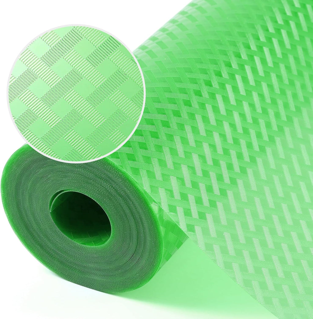 Green Fridge Liner Shelf Liners for Kitchen Cabinet Refrigerator Liners Waterproof & Oil-Proof Kitchen Cupboard Liner Non Adhesive Drawer Mats EVA Material for Shelves 17.5 x 393.7 Inches