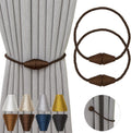 Magnetic Curtain Tiebacks 2 Pack Outdoor Rope Curtain Tie Backs Decorative Window Treatment Holdbacks for Home Decorative Curtain, Coffee