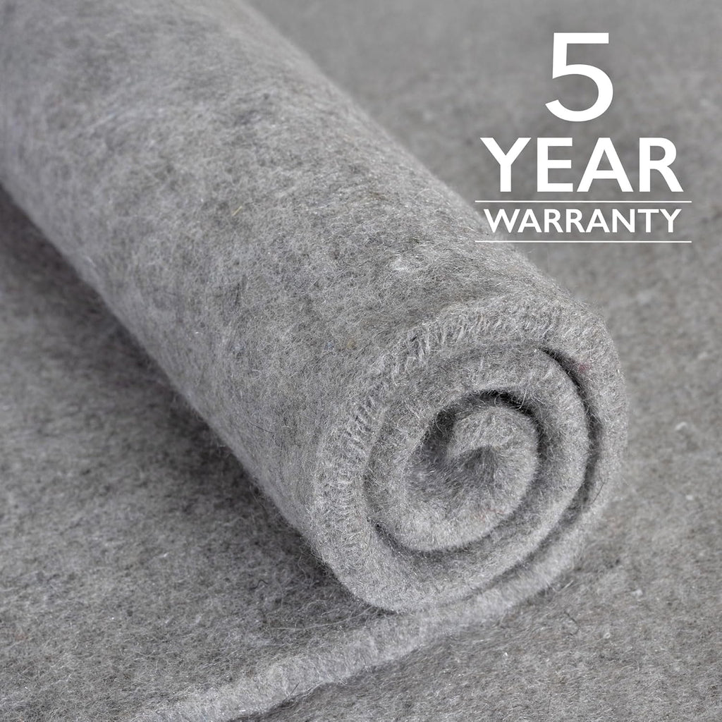 RUGPADUSA - Eco-Plush - 9'x12' - 1/2" Thick - 100% Felt - Luxurious Cushioned Rug Pad - Available in 3 Thicknesses, Many Custom Sizes