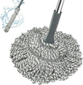Self Wringing Mop - Easy Squeeze Twist Mop with 52.5 Inch Long Handle, Heavy Duty for Hardwood, Tile, Vinyl & Laminate Floors (Gray)