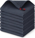 Homaxy 100% Cotton Waffle Weave Dish Cloths - 8 Pack Soft and Absorbent Dish Towels - 12 x 12 Inches Quick Dry Dish Rags - Dark Grey