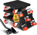 Heavy Duty Furniture Dolly Set with Lifter Tool and 5 Wheels - Capacity, 360° Rotating Wheels for Sofas, Refrigerators, and More (1200 LB)