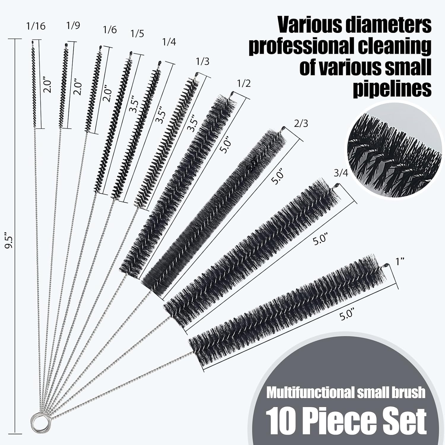 Flexible Pipe Cleaner, Clog Remover for Sink, Household Sewer Hair Brush, Long Drain Brush with Flexible Feeding Tube - 13pcs
