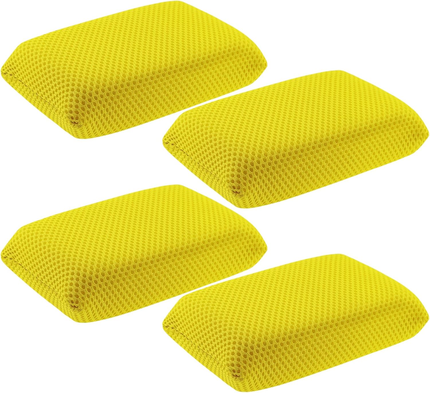 4 PCS Bug Scrubber Sponge Car, Bug Remover Wash Sponge，Car Cleaning Sponge for Bugs, Tar, Grime - Paint-Safe, Reusable Wash Sponges Kit(Yellow)
