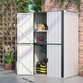 AECOJOY Outdoor Storage Cabinet, Outdoor Cabinets Waterproof with Shelves, Large Lockable Storage Cabinet Metal Vertical Storage Shed Tall Weatherproof Garden Sheds & Outdoor Storage White
