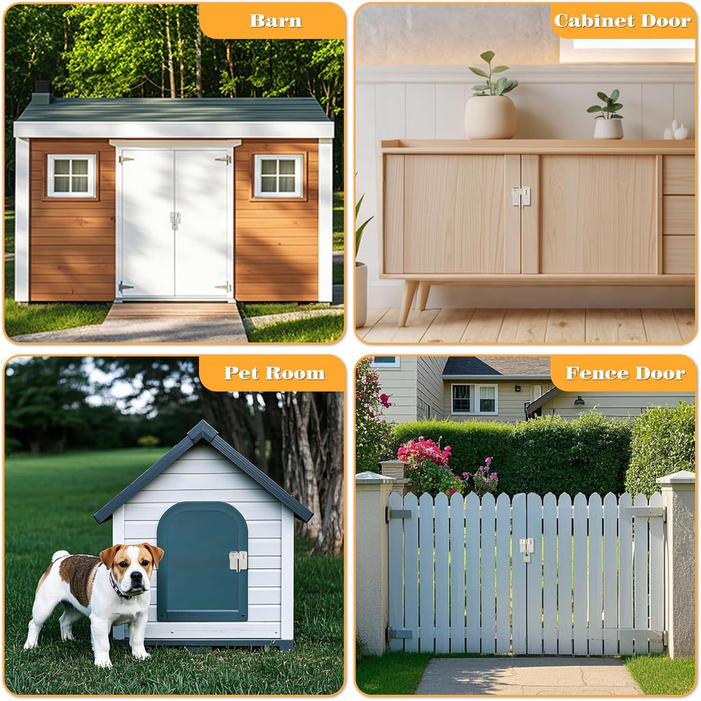 Alise Flip Latch Gate Latch,Shed Door Latch Barn Door Lock Shed Lock Shed Latch,Brushed Stainless Steel Locking Latches for Shed Barn Fence Chicken Dog Cage Window Cabinet Backyard Garage,L-Size