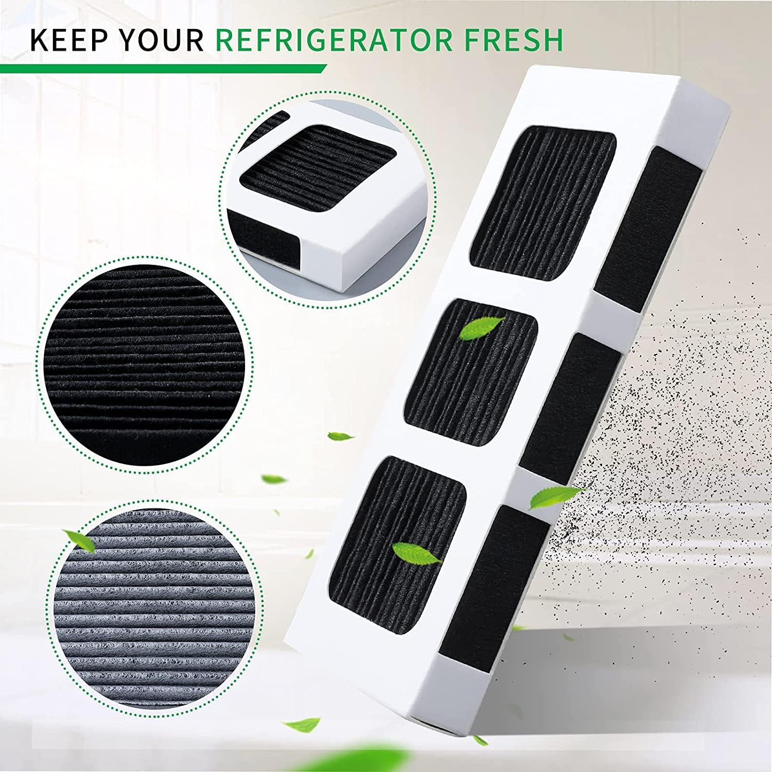 KEEPOW Paultra2 Refrigerator Air Filter Compatible with Frigidaire Pureair Ultra 2, Pure Air Ultra 2, Pureair Ultra ii, Electrolux 242047805, 5303918847, EAP12364179 (3 Pack)
