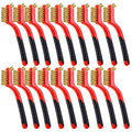 Wire Scratch Brush Set Soft Grip for Rust, Dirt & Paint Scrubbing with Deep Cleaning (18, 18PCS - Brass Wire)