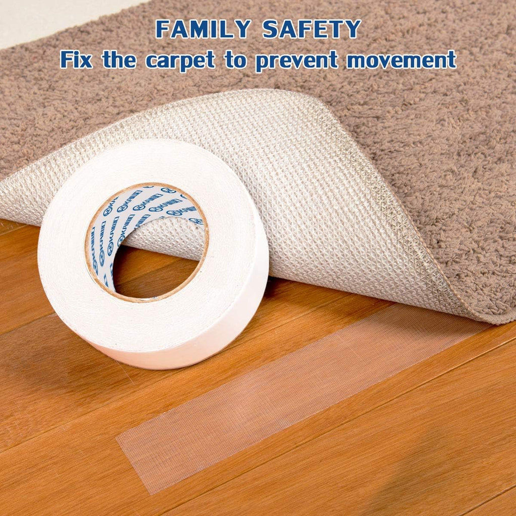 Heavy Duty Carpet Tape Double Sided 4 INx30YD Rug Tape for Area Rugs on Carpet, Perfect Rug Gripper for Holding Area Rugs, Hardwood Floors, Outdoor Rugs, Stair Treads, White.