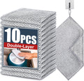 Navona 10 Pcs New Upgrade Steel Wire Dishcloth,Double-Layer Steel Wire Cleaning Cloth,Powerful Cleaning Non-Scratch Wire Dishcloth Rag for Cookware, Sinks, Dishes, Stove Tops
