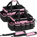 2 Large Cleaning Supplies Bags for Housekeepers for Kitchen, Pink