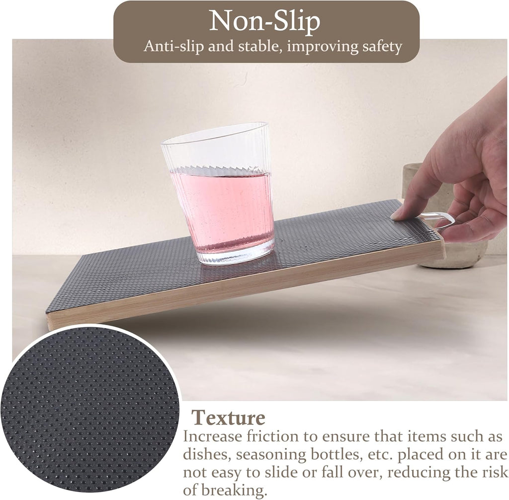 Shelf Liner for Kitchen Cabinet 18 Inch Wide X 20 Ft Non-Slip Drawer Mat Waterproof & Oil-Proof Cabinet Mat for Cupboard Pantry Bedroom Bathroom Garage Non Adhesive Refrigerator Shelf Liner (Black)