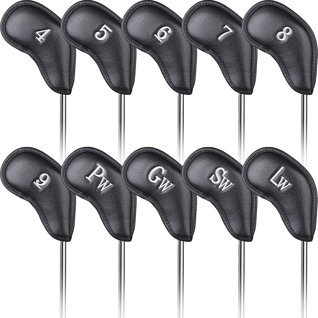 CRAFTSMAN GOLF 12pcs or 1pc Thick Synthetic Leather Golf Iron Head Covers Set Headcover Fit All Brands Callaway Ping Taylormade Cobra Etc. Also Custom Name