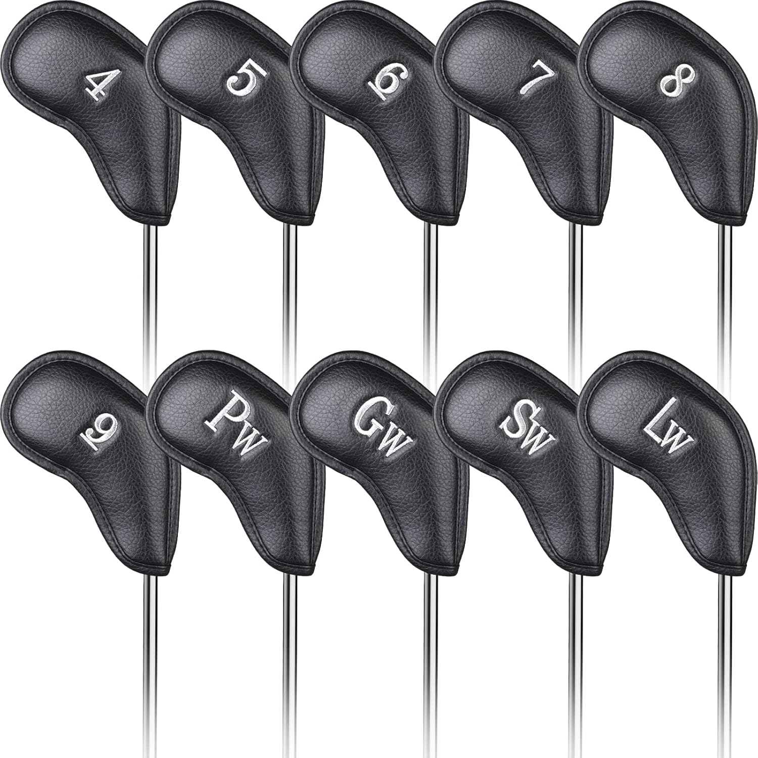 CRAFTSMAN GOLF 12pcs or 1pc Thick Synthetic Leather Golf Iron Head Covers Set Headcover Fit All Brands Callaway Ping Taylormade Cobra Etc. Also Custom Name