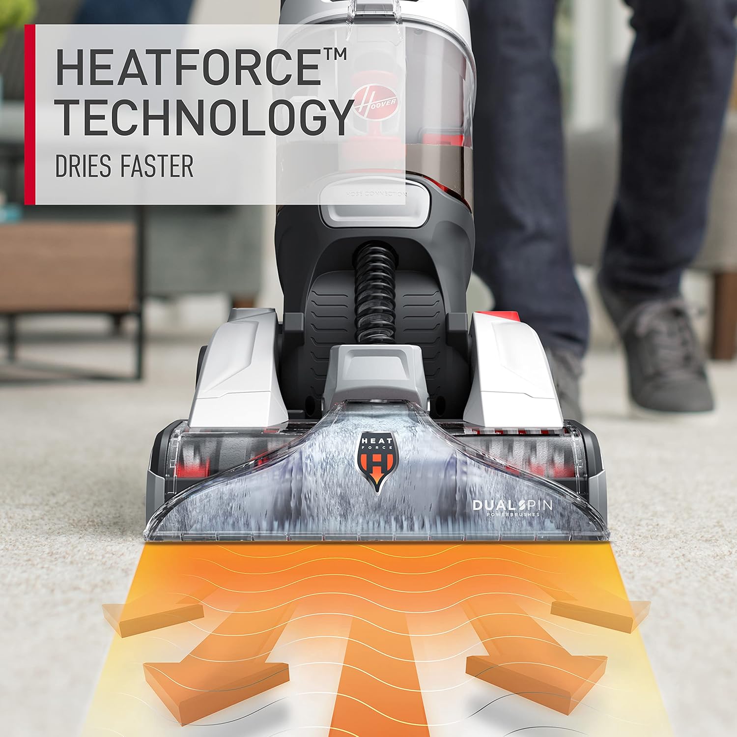 Hoover Dual Spin Pet+ Upright Carpet Cleaner Machine, Carpet Shampooer Machine for Home and Pets, Includes Storage Mat, Pair with a Hoover Carpet Cleaner Solution for a Bright, Refreshed Home