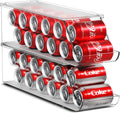 Sorbus Soda Can Organizer for Refrigerator Stackable Can Holder Dispenser with Lid for Fridge, Pantry, Freezer – Holds 12 Cans Each, BPA-Free, Clear Design, (2-Pack)