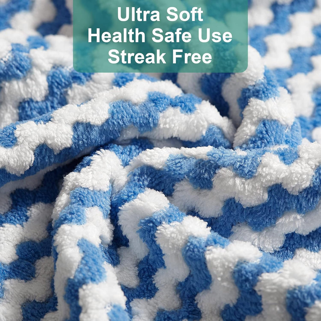 JOYMOOP Microfiber Cleaning Cloth, 5 PCS Kitchen Towels(10" x 10"), Absorbent Streak Free Lint Cleaning Cloths, Reusable and Washable Dish Rags with 12" and 10" Lazy Susan Organizer