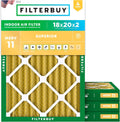 Filterbuy 18x20x2 Air Filter MERV 11 (MPR 1200) Allergen Defense Replacement (4-Pack), Electrostatic Pleated HVAC AC Furnace Filters, Made in USA (Actual Size: 17.50 x 19.50 x 1.75)