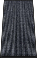 Kuyal Front Door Mat, 2'x4' Indoor Outdoor Entrance, Commercial Floor Inside Outside Entrance, Heavy Duty Durable Welcome Mat, Rubber Backing Non Slip Outdoor Rug for Entryway,Dark Gray