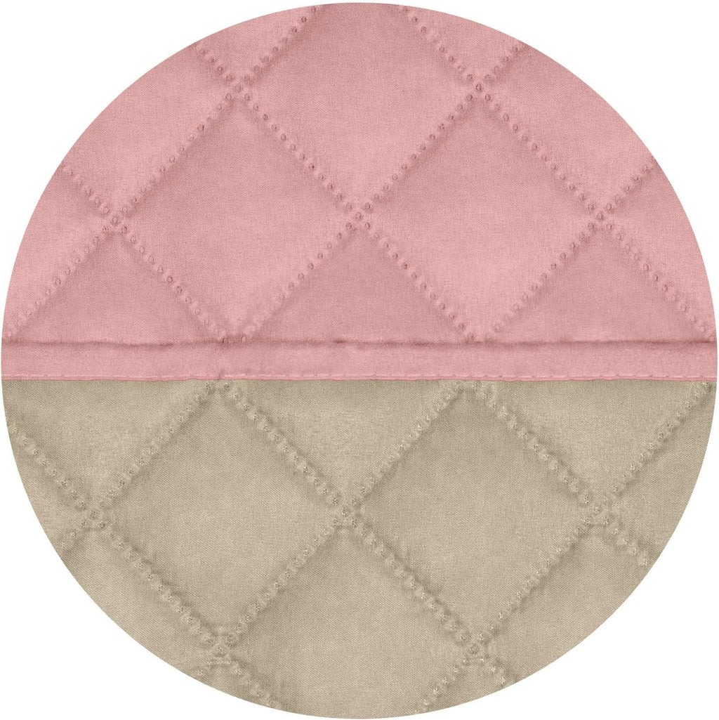 PureFit Reversible Quilted Sofa Cover, Water Resistant Slipcover Furniture Protector, Washable Couch Cover with Non Slip and Elastic Straps for Kids, Dogs, Pets (Small Recliner, Pink/Beige)