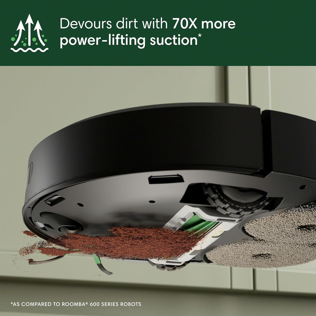 iRobot Roomba Plus 405 (G181) 2in1 Vacuum & Mop Robot with AutoWash Dock - Dual Spinning Mop Pads, Smart & Fast Mapping, Ideal for Pet Hair, Self-empties 75 days, Intense Suction, Pad Washing & Drying