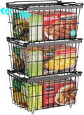 iSPECLE Freezer Organizer Bins - 3 Pack Adjustable Wider & Deeper Chest Freezer Organizer Bins for 5 to 9 Cu Ft, Extra Large & Easy Organize Basket Store More, Stackable No Wasted Space, Black