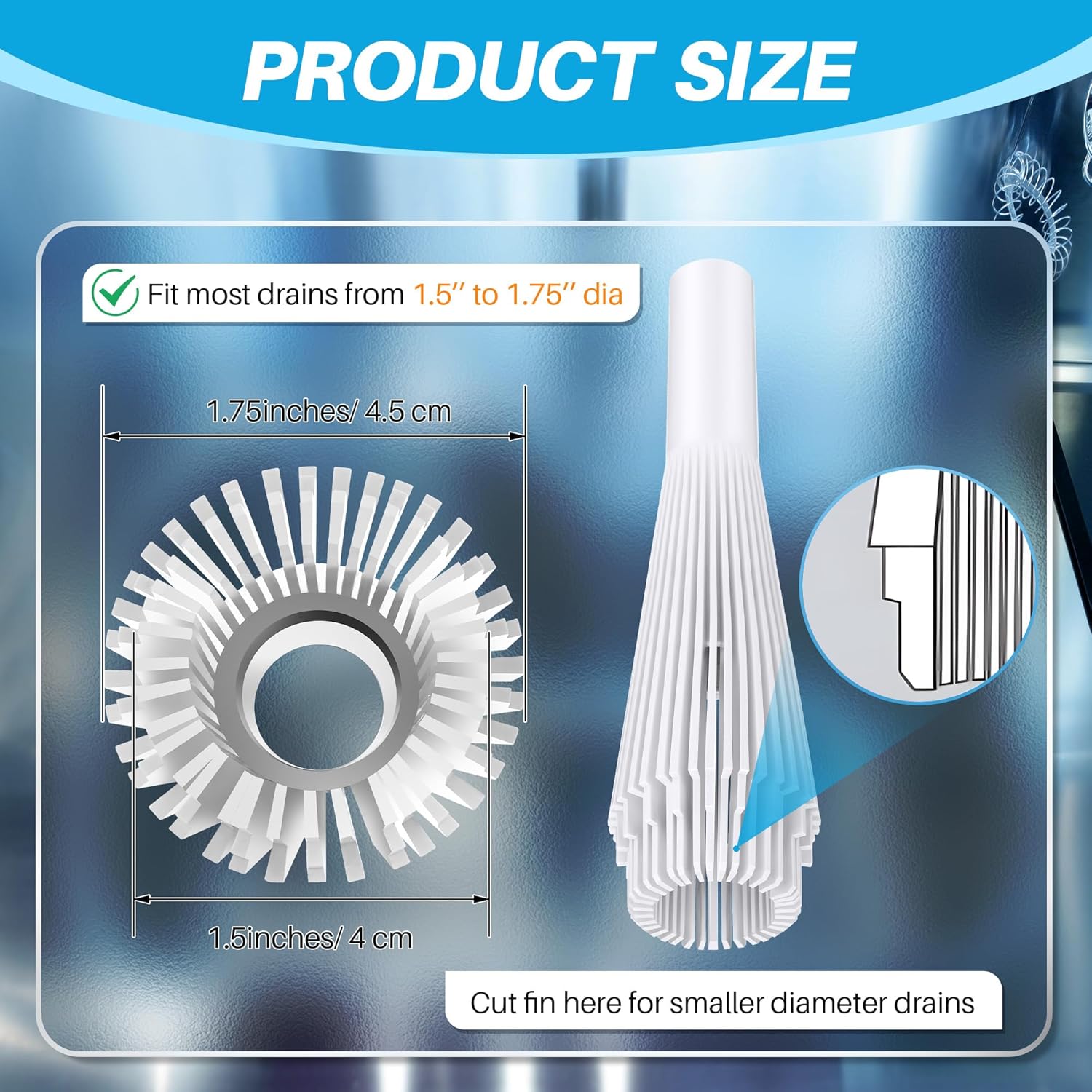 Feekoon 1 Pack Lint Trap for Washing Machine Utility Tub and Sink Drains, Laundry Lint Catcher with Rubber Plugs, Hair Catcher, Compatible with 1. 5''and 1. 75'' Drain to Prevent Clogs in Plumbing