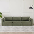 CHITA Oversized Modular Sectional Convertible Fabric Sofa Set, FSC Certified Extra Large Sectional Deep Seat Couch for Living Room, 112 inch Width,3 Seat Modern Modular Sofa, Moss Green