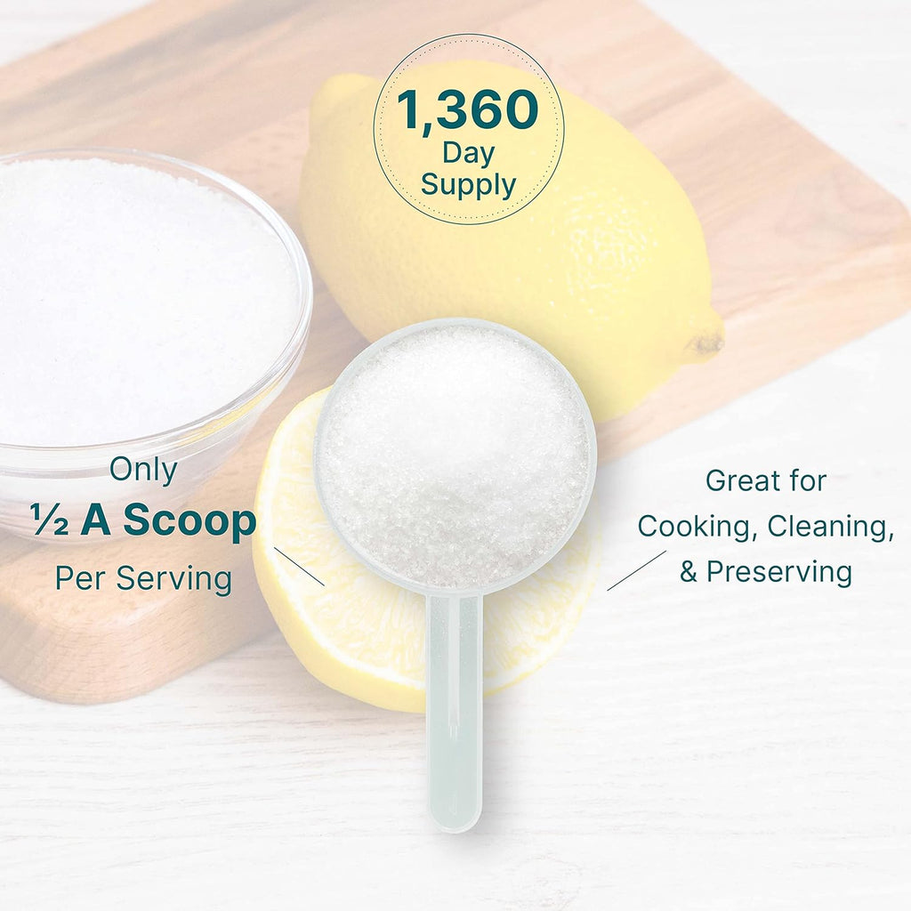 Citric Acid 6 Pounds | Fine Granular Powder, Food Grade, Bulk Supply – Potent Anhydrous Form – Versatile Flavor Enhancer, Preservative, Cleaning, & Homemade Bath Bombs – Additive Free, Non-GMO