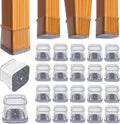 BUMACO Chair Leg Floor Protectors Square Chair Leg Protectors for Hardwood Floors Silicone Pads Covers to Protect Floors Clear-20 Pcs Square XL (1-5/8" to 2")