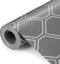 Non-Adhesive Shelf Liner Roll - Waterproof No-Slip Drawer & Cabinet Mat for Kitchen, Refrigerator, Bathroom, Easy to Cut EVA Drawer & Shelf Liners, 12" x 118", Grey