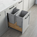Dowell B18/B21 Wood Base Wastebasket Pullout with Two 35Qt Plastic Bins (4008 0218 35 * 2)