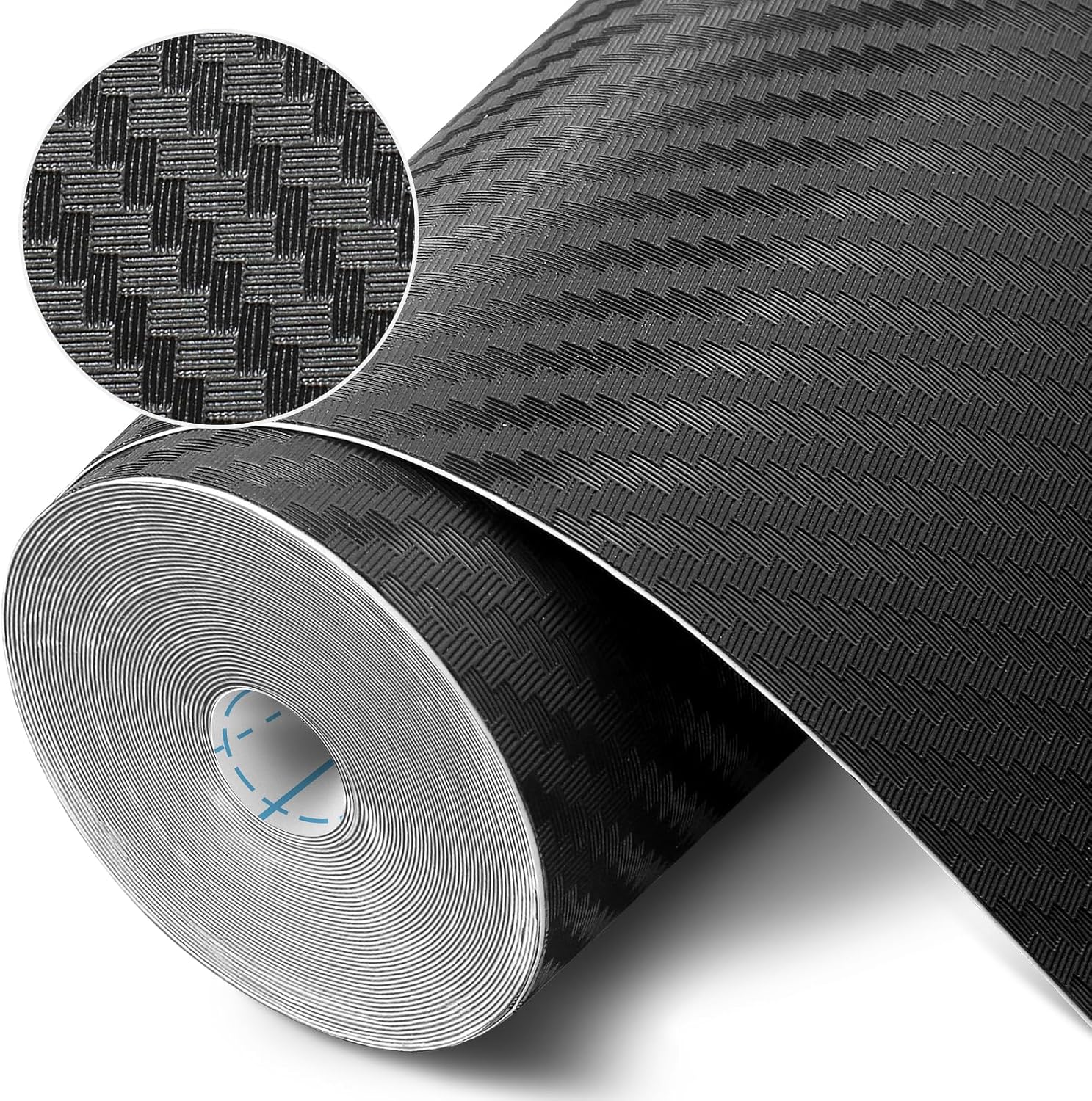 Self-Adhesive Shelf Liner Kitchen Liner, Waterproof Backed Paper Easy Peel and Stick Contact Liner Without Residue for Decor Your Desk Surface, Kitchen Countertops (Black, 17.5 x 236.2 inches)