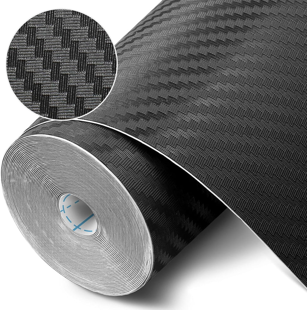Self-Adhesive Shelf Liner Kitchen Liner, Waterproof Backed Paper Easy Peel and Stick Contact Liner Without Residue for Decor Your Desk Surface, Kitchen Countertops (Black, 11.8 x 59 inches)