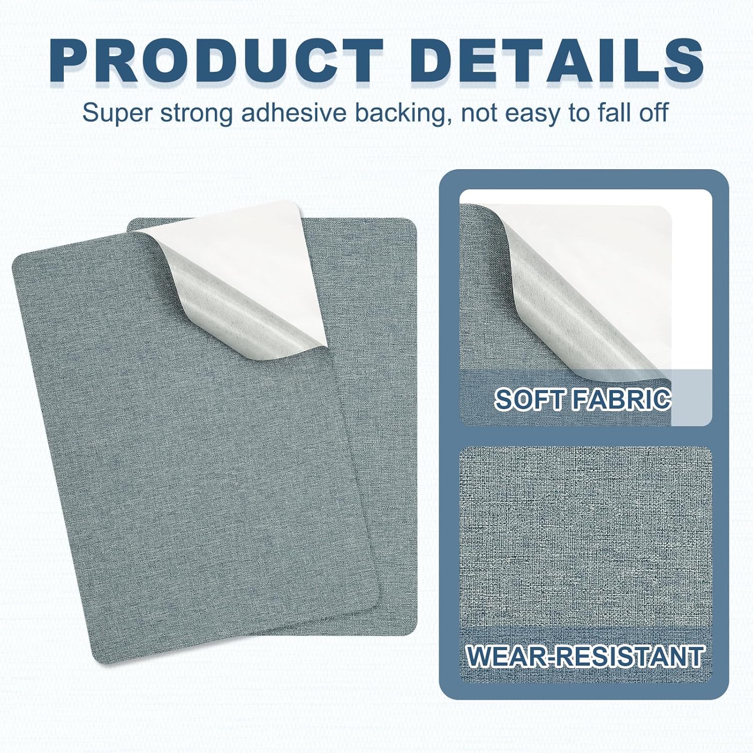 PATIKIL 8x11 Inch Linen Repair Patches, 2Pcs Self-Adhesive Fabric Patch for Sofas Tote Bags Furniture Car Seats Clothes Tents, Blue