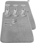 2Pack Large Dish Drying Mat for Kitchen Counter,24 x 17 Inch Microfiber Absorbent Dish Drying Pad,Large Size Dishes Drainer Mats for Countertops,Sinks,Draining Racks(Gray)