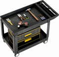 DWVO Utility Service Cart on Wheels, 45 X 25 in 550 LBS Heavy Duty Rolling Cart Plastic Work Cart for Warehouse Garage School & Office Cleaning