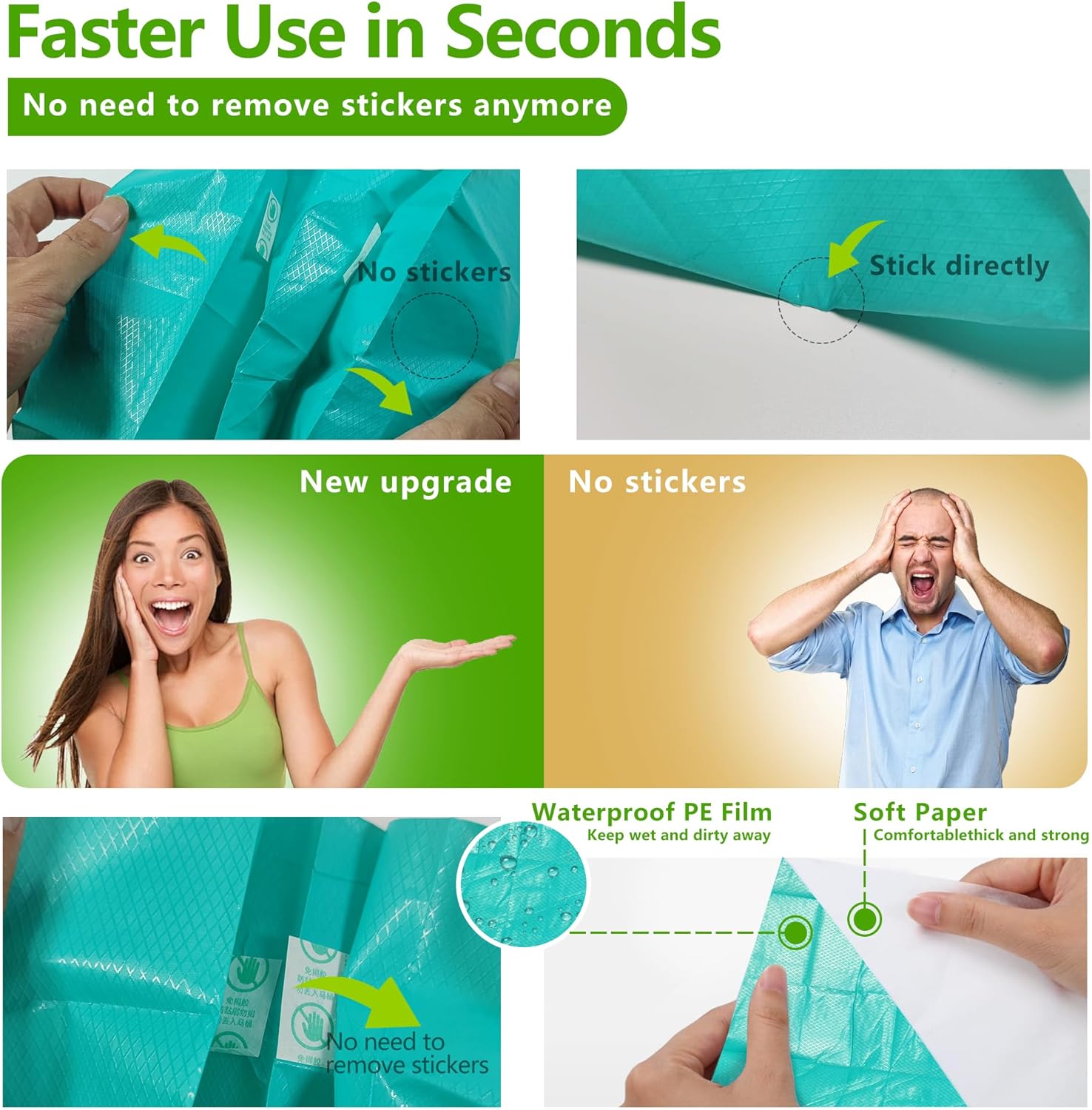 TenFans Toilet Seat Covers Disposable - 30 Count Individually Travel Pack - Sticker Free Faster Use - Waterproof XL Covers for Adults and Kids - Travel Accessories Public Restrooms, Camping, Airplane