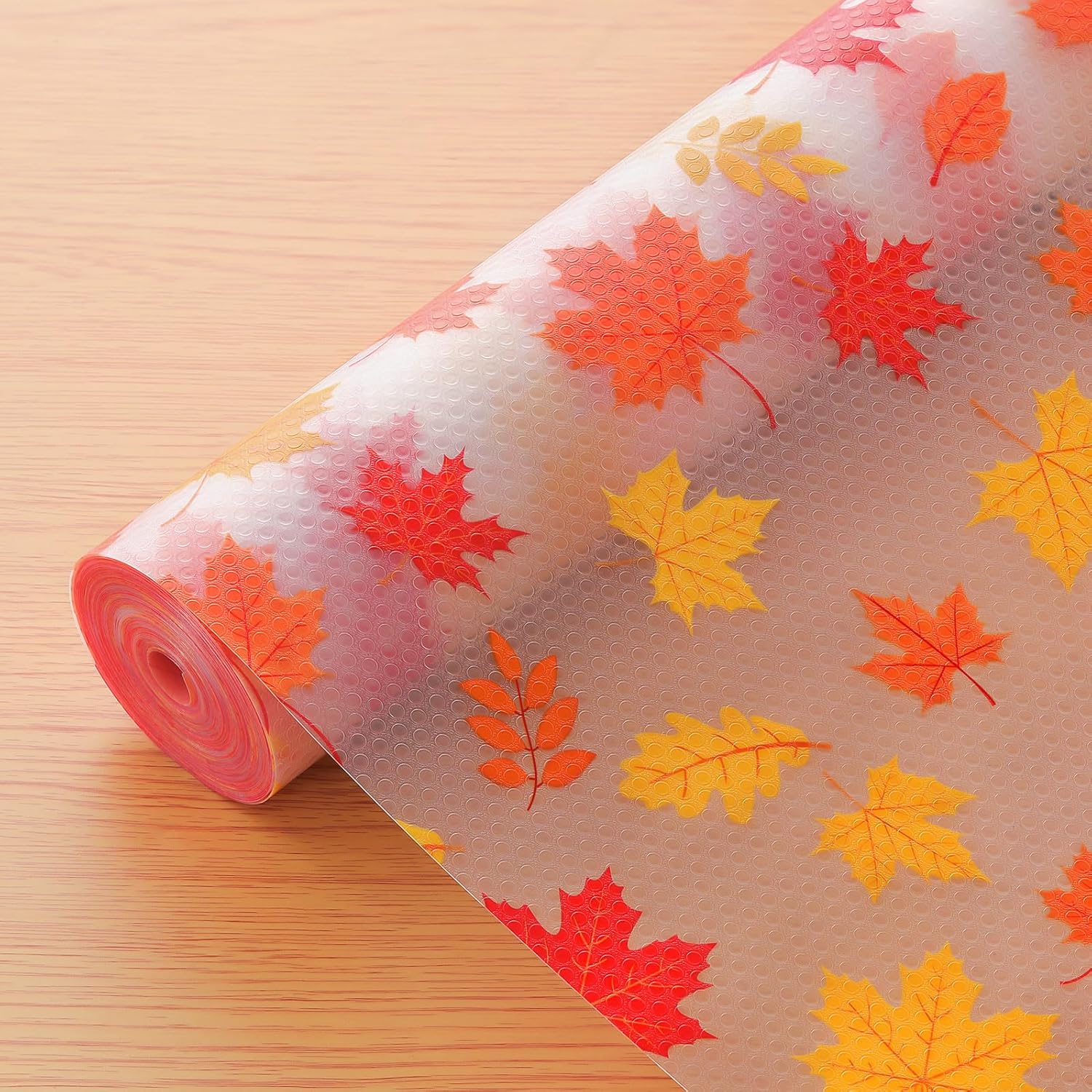 Cooyes Shelf Paper for Kitchen Cabinets Non Adhesive, Waterproof & Oil-Proof Kitchen Drawer Liner for Refrigerator Drawer Fridge Cupboard, (23.6 Inch W x 236 Inch L, Pumpkin Orange)