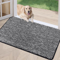 REFETONE Indoor Doormat, Front Door Mat 36"x59" Absorbent Rubber Backing Non Slip Back Door Mats, Washable Low-Profile Inside Floor Mat Door Rugs for Entryway, Resist Dirt Mud Mat for Dogs, Black
