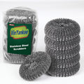 6PCS Steel Wool Scrubber Wire Sponge Set, Barbecue Grill Cleaning Scrubber Pads, Stainless Steel Scrubber Replacement for Scouring Messes from Cast Iron, Pots, Pans, Grill, Stoves, Sink (6 Pads)