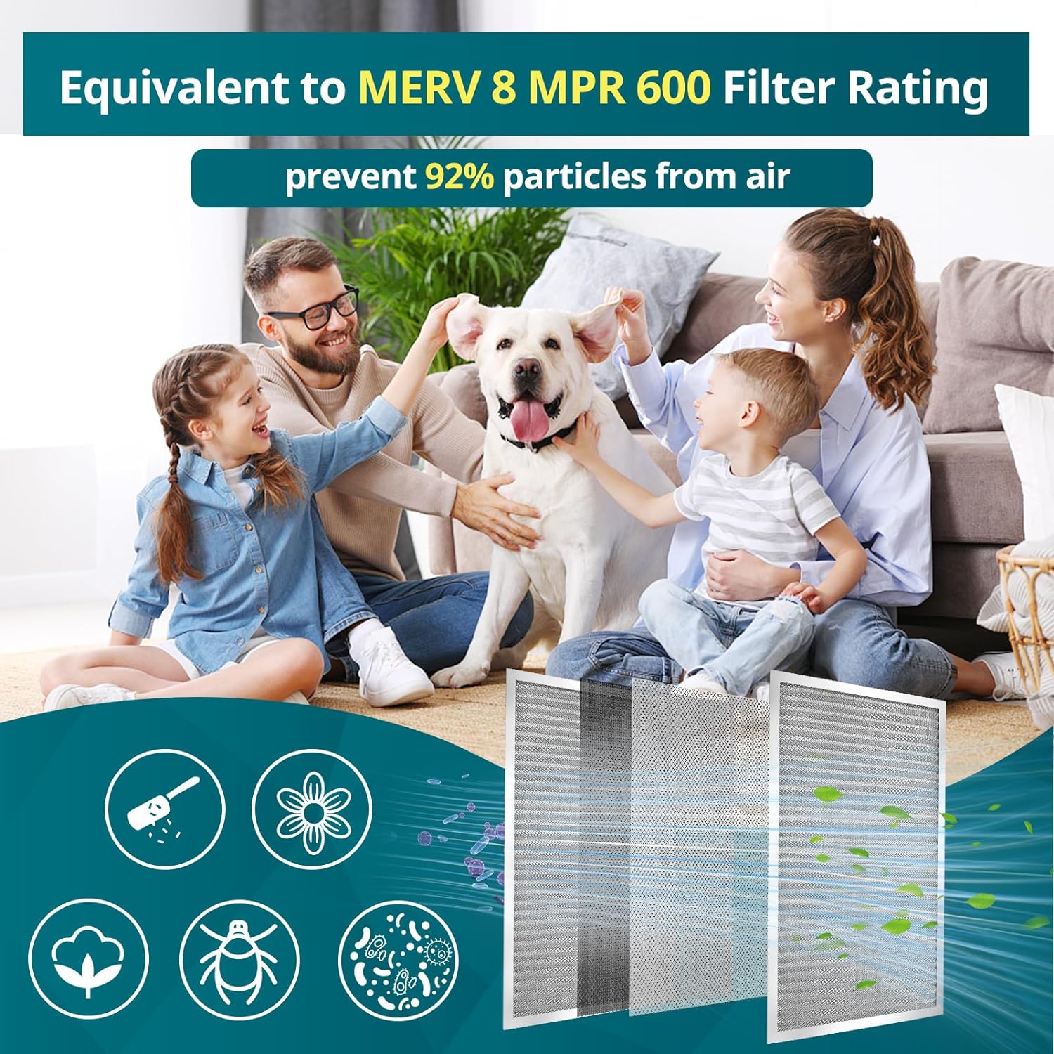 Torjim 24x24x1 Air Filter-MERV8, Washable & Reusable AC/HVAC Permanent Electrostatic Furnace Filters, Breathe Fresher, Easy Install
