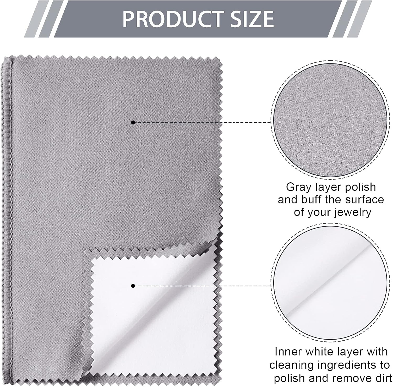 Breling 6 Pcs Silver Jewelry Polishing Cloths 6 x 8 inches Jewelry Cleaning Cloth Sterling Polish Cloths for Jewelry